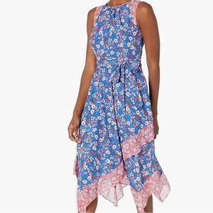 Vince Camuto blue and pink floral midi dress